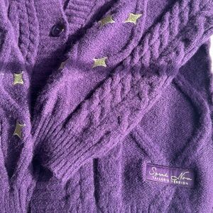 Taylor Swift Speak Now Purple Cardigan with Gold Stars